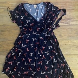 Stretch-knit Faux Wrap Dress